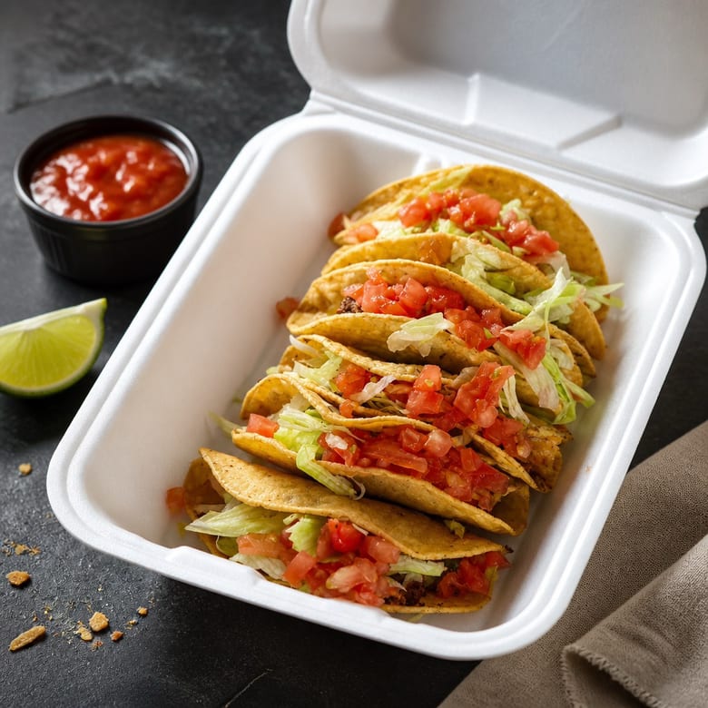 6 Corn Tacos.