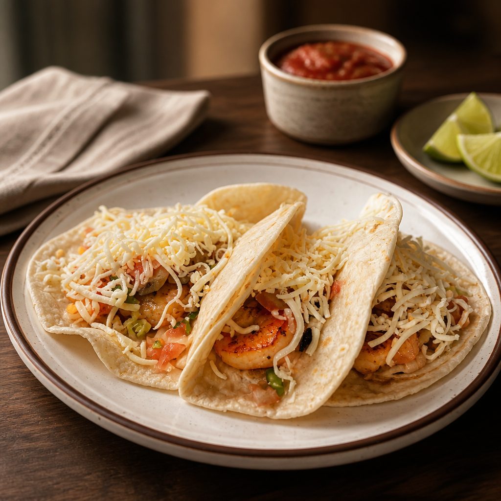 6 Shrimp Tacos.