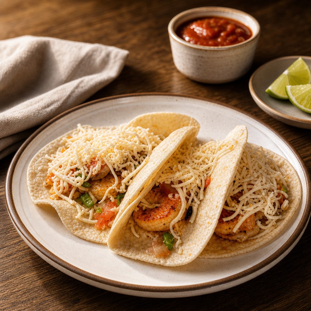 6 Shrimp Tacos.